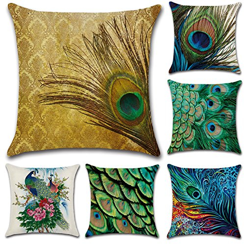 JOTOM Kissenbezug Kissenhülle Dekokissen Fall Sofa Auto Kissenbezüge Home Bed Decor 45 x 45 cm 6er Set
