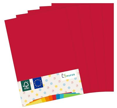 MADE IN EU 20 Blatt farbiges Papier KIRSCHROT A4 80 g/m² CS Paper - Druckerpapier, Kopierpapier, Universalpapier zum Drucken, Basteln & Falten im Format DIN A4. Papier für den Heim- & Bürobedarf