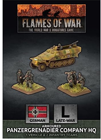 Flames of War German Armoured Panzergrenadier Company HQ (Late War, GBX168) - Tabletop Game - Military Strategy - Age 36+, Teen, Adult