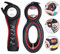 Multi Bottle Opener,2 Pieces Multi Bottle Can and Jar Grip Opener,Include 5-in-1 and 6-in-1, Twist Off Lid Kitchen Tool Suitable for Seniors or Arthritic Hands(Black+Red)