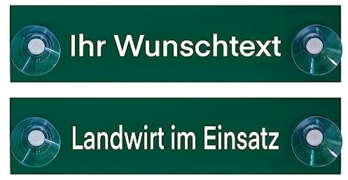 Hinweis Schild Saugnapfschild Landwirt Im Einsatz Gravur Grün Kunststoff 200x50mm