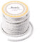PandaHall Cordon en cuir véritable tressé rond pour la fabrication de bracelets, colliers et bijoux Blanc 4 mm x 5 m