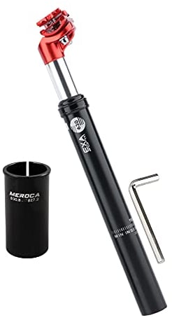 Spring Federsattelstütze mit 27,2/ 30,9 oder 31,6 mm Durchmesser / Aufhängung Aluminium Sattelstütze, 350mm Länge / Fahrrad Sattelstütze gefedert für E-Bike, MTB, Trekking Citybike(Rot 30,8)