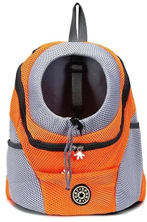 Linghe Sac à Dos Pliable pour Chien de Voyage pour Animaux de Compagnie pour Chat Sacs à Dos de Transport pour Chiens Petit Transporteur (Orange, L)