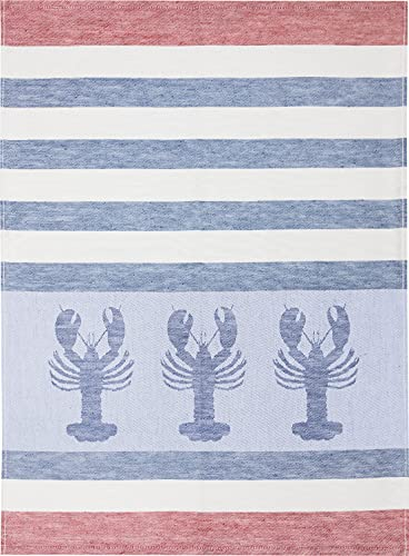 Kracht Geschirrtuch, 2 er, Hummer blau , Halbleinen, incl. GRATIS MAD Karte