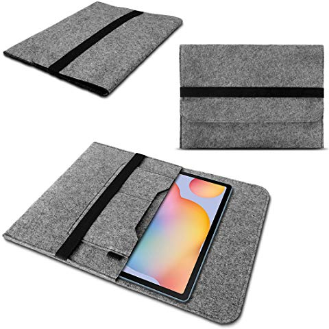 NAUCI Tablet Schutzhülle kompatibel mit Samsung Galaxy Tab S10 S9 S8 S7 Plus/FE 5G Hülle aus Filz mit Innentaschen Sleeve Tasche Cover 12,4 Zoll Notebook Case, Farbe:Grau