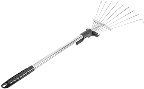 YARNOW Gartenrechen Aus Edelstahl Zum Lockern des Bodens Entfernen Von Unkraut Und Laub Praktisches Werkzeug Für Rasen Und Gartenarbeit