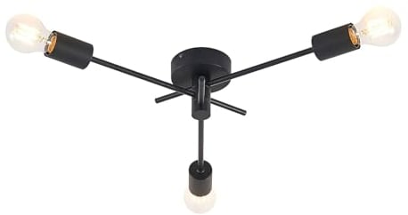 Lindby Deckenlampe Cerros (Modern) in Schwarz aus Metall (3 flammig, E27) - Deckenleuchte Lampe Wohnzimmerleuchte