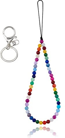 BEEFLYING Correas de muñeca con cordón para teléfono de Piedra Encantos del teléfono de Piedras Preciosas de Jade Cuerda de cordón antipérdida para Accesorios Colgantes de teléfono con Llavero