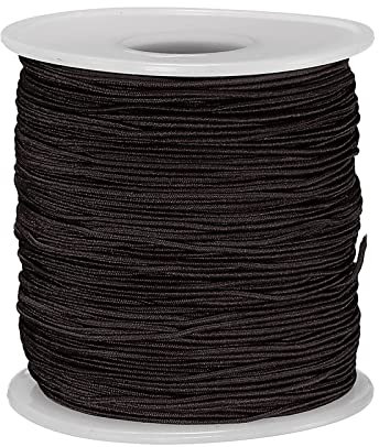 sourcing map Elastic Cord Stretchy String 0.8mm 109 Yards Dark Black for Crafts, Jewelry Making, Bracelets, Necklaces, Beading