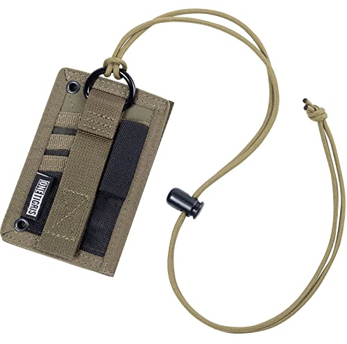 OneTigris 2-in-1 Taktischer Ausweishalter , 500D Cordura Nylon, MOLLE-kompatibel, Ausweistasche mit Sichtfenster, 3 Kartenfächern & Stifthalter, Ideal für EDC, Outdoor, Sicherheitskräfte