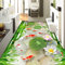 Benutzerdefinierte Fototapete Goldfisch Kiesel Bambus Lotus Frosch 3D Bodenfliesen Wandbild Tapete Wohnzimmer PVC Aufkleber, 350 * 245 cm