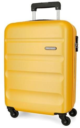 Roll Road Flex Valise rigide fabriquée en ABS, un matériau, fermeture à combinaison latérale, 4 roues doubles, bagage main, intérieur pratique avec un compartiment, ocre, Talla única, Valise de cabine