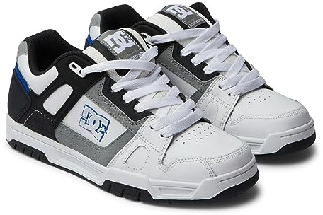DC Herren Stag Causal Skateschuh, Weiß/Grau/Blau, 43 EU