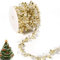 Weihnachtsbaum Deco Girlande mit Perlen, 8m Lang Weihnachtsperlenschnur Schillernd Perlenbesetzter Weihnachtsbaumschmuck Weihnachtsperlenkette für Weihnachtsfeier Hochzeit Heim (Gold)