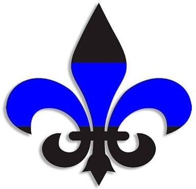 Wildebabsklbt 11 cm Hochwertiger Autoaufkleber Sticker Decal Selbstklebende Folie Polizei Usa Police Blue Line Fleur De Lis Lilie F1104
