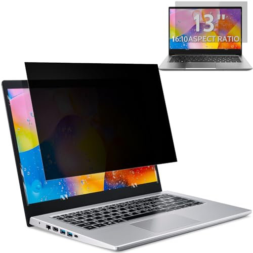 Laptop Privacy Screen 13.3 Inch 16:10 Aspect, Removable Anti Blue Light Glare Filter, Anti-Scratch Shield for HP/Lenovo/Dell/Acer/Asus/ThinkPad