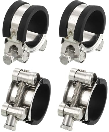sourcing map 4Pcs T-Bolt Hose Clamp Working Range 32-35mm Rubber Cushioned Intake Intercooler Clamps Adjustable Tube Clamps for Tubes Pipes