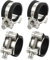 sourcing map 4Pcs T-Bolt Hose Clamp Working Range 32-35mm Rubber Cushioned Intake Intercooler Clamps Adjustable Tube Clamps for Tubes Pipes