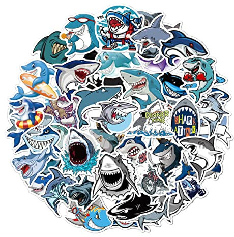 HEMOTON 100 Packungen kinderzimmer sticker kühlschrankmagnete Gepäck Aufkleber Reiseaufkleber skateboard aufkleber tiersticker wasserfester Aufkleber Hai-Aufkleber Rechner Aufkleber malen