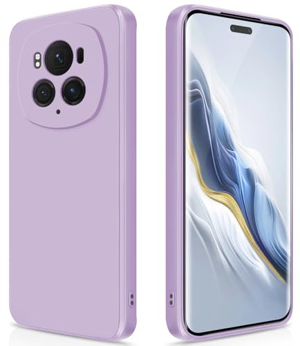 GiiYoon Hülle Kompatibel mit Honor Magic 6 Pro, Hochwertiges Liquid Silicone Case, Rundumschutz Handyhülle, Kratzfestes Weiches Mikrofaserfutter- Lila