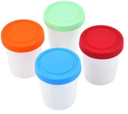 Luxshiny Recipientes Grandes Para Helado De 1000 Ml/35 Oz Con Tapas 10 Unidades Contenedor De Almacenamiento Para Congelador Taza De Postre Casera Soporte Para Helado Reutilizable Para