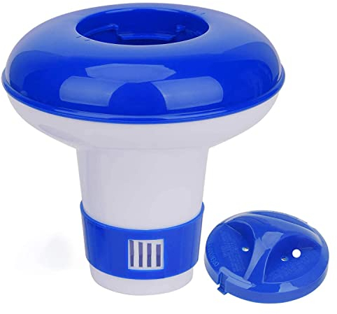 Pool Floating Chlorine Dispenser, Swimming Pool & Spa Floating Chlorine Tablet Holder, Adjustable 4 Flow Vents Small Chlorine Floating Dispenser for for Pool, Spa, Hot Tub and Fountain