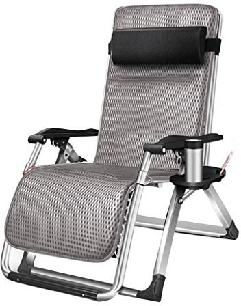 AWMCXQRA Balkon Büro Relaxstuhl Outdoor Liegestühle Gartenstühle mit Getränkehalter | Patio Lounge Stuhl für Erwachsene Heavy Duty Folding | Tragbarer Bürostuhl mit Fußstütze