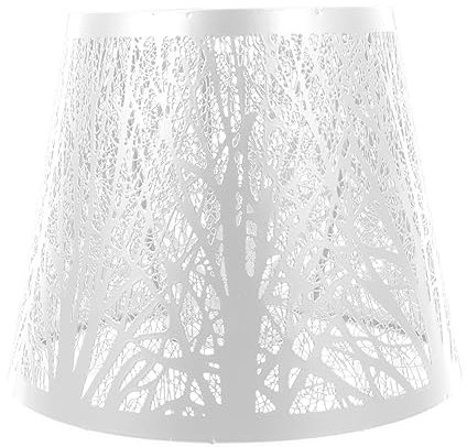 Dekorativer Lampenschirm E27 aus Eisen in Weiß für Tischlampe
