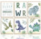 NymphFable A4 Ungerahmt Dinosaurier Leinwand Bilder Lustige Zitate Ich zähle Dinosaurier, Dschungel Dino Wanddeko Poster für Kinder Baby Junge Mädchen Kleinkind Zimmer Set von 6