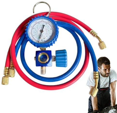 Vbnuyhim Set di ricarica per frigorifero, ricarica refrigerante R134A, pratico set di misuratori AC, ricarica automatica, set di ricarica di precisione per condizionatori d'aria,