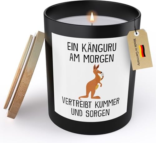 22Feels Lustige Spruchkerze Frauen Känguru Sojawachs Kerze im Glas Handgemacht mit Spruch Humor Frech Candle Duft Deko Vegan Nachhaltig Nachhaltig - ZITRUS