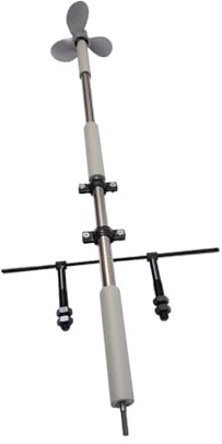 F Fityle Elektrische Bohrmaschine Manueller Propeller Boot Handpropeller Tragbares Kanu Handkurbel Kajak Hand Push Ruder Außenbordmotorhalterung, 1M