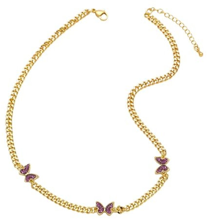 Hameadner Collana Uomo Donna Gioielli Ciondolo Pendente Necklace Collana per Donna Fucsia