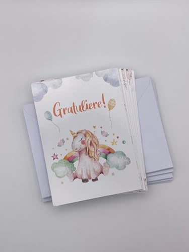 Friendly Fox Kinder Geburtstagskarten mit Umschlag, 20x Postkarten zum Geburtstag Kinder, Grußkarte Geburtstag Kinder inkl. Kuvert