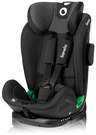 LIONELO HARPER I-SIZE Kinderautositz von 76 bis 150 cm, 1,2,3-Gruppe | konform mit R129 i-Size Standard, Montage in Fahrtrichtung ISOFIX und TT-Gurt, Kopfstützen- und Rückenlehnenverstellung