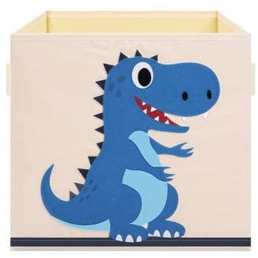 Decalsweet Kids Cube Storage Box,Foldable Toy Organiser Box with Handles for Boys Girls,Lightweight Cube Storage Bin for Bedroom Nursery Living Room,33*33*33cm(Dinosaur)