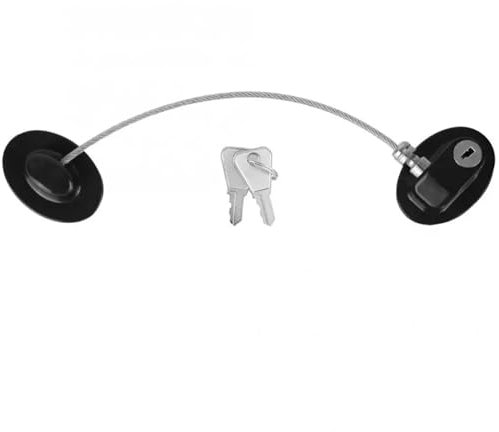 Stainless Steel Safety Lock Window Refrigerator Opening Security Cable Door Lock Safety Protector Protection 1Pcs(Black)