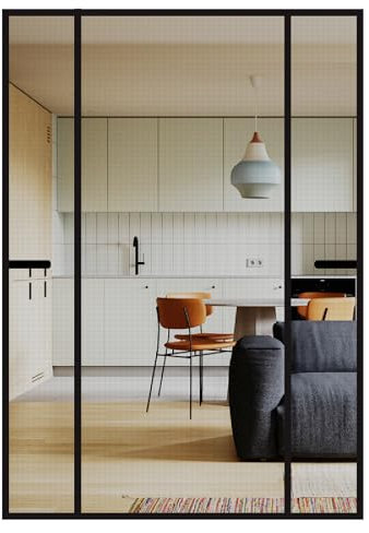 LALAGO Moustiquaire Porte Magnétique, 150x210cm, Moustiquaire Aimantée Double Ouverture Latérale, Fermeture Automatique, Rideau Moustiquaire Porte Fenetre pour Entree Balcon, Porte Fenetre