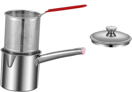 Ciieeo Olla Freidora Sarten Antiadherente Freidora De Alimentos Acero Inoxidable Fácil De Limpiar