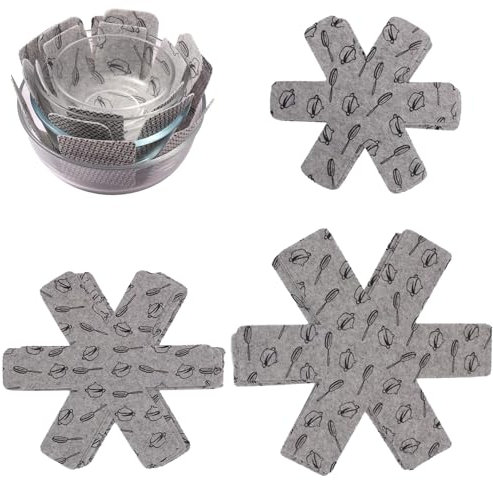 Pot and Pan Protectors, 9 Pcs Pot and Pan Protectors 3 Different Sizes Non-Slip Pan Separators, for Protecting and Separating Pot and Pan Ideal for Cooktops, Outdoor Cooking & Storage