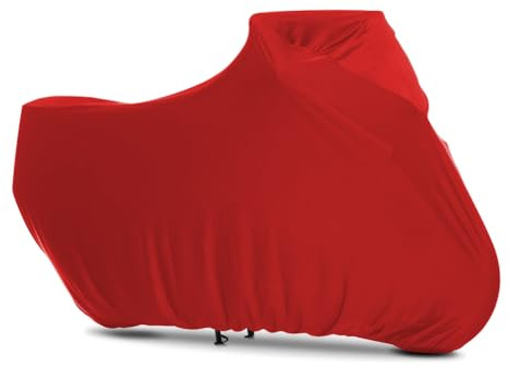 BIHEE Indoor Motorcycle Cover Soft Stretch Motorbike Cover Dustproof Indoor Cover for Universal Motorcycle Motorbike, Red, 265x105X125 cm, XXL