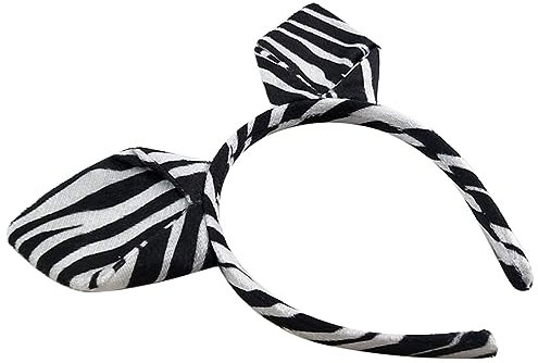 SkyPOOU Weiche Zebras-Ohren, Stirnband, Streifen, Tierohren, Haarreif für Kinder, zeigt Tierhaarbänder, Cartoon-Kostüm, Schwamm-Zebrarohren
