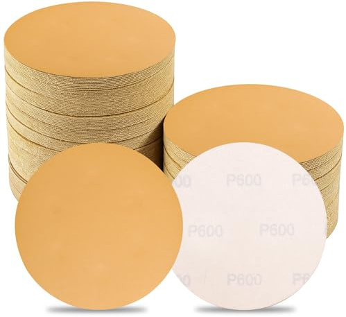 Sruhrak 100 Stück Schleifpapier 125 mm 600 Körnung | Kletthaftende Schleifscheiben Set für Exzenterschleifer zum Holz und Metalloberflächen und Lackveredelung