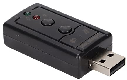 SIXRUN Carte Son Virtuelle avec Amplificateur Interne, Adaptateur USB 7.1 Canaux pour Utilisateurs d'ordinateurs de Bureau et d'ordinateurs Portables