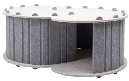 Katzenhaus Katzenhöhle 58 x 40 x 24 cm Katzentunnel Katzenbett flauschig aus Filz – Katzenbaum faltbar Katzenzubehör für Katzen Versteck Höhle Katzenröhre Katzenzelt - Grau