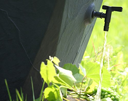 rg-vertrieb Wassertap 3/4 Ablassventil Schwarz Auslaufhahn für Regentonne Regenfass Tank