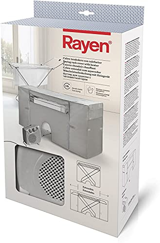 Rayen | Cubre Tendedero con Calefactor | Secado Rápido | Mínimo Consumo | Extensible | Enchufe | Gris | Medidas: 105-180x56x106 cm, 1 unidad