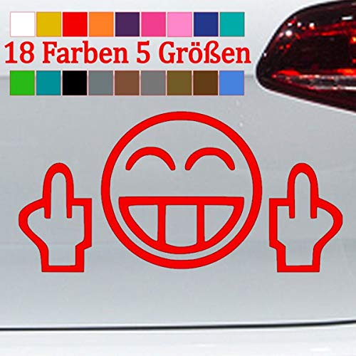 Mittelfinger Smiley Aufkleber Golf GTI Tuning JDM OEM Sticker 18 Farben 5 Größen