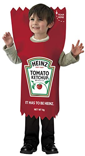 Rasta Imposta Kraft Heinz Tomato Ketchup Packet Costume Kids Dress Up Food Cosplay Party Halloween Costumes, Child Size 3-4